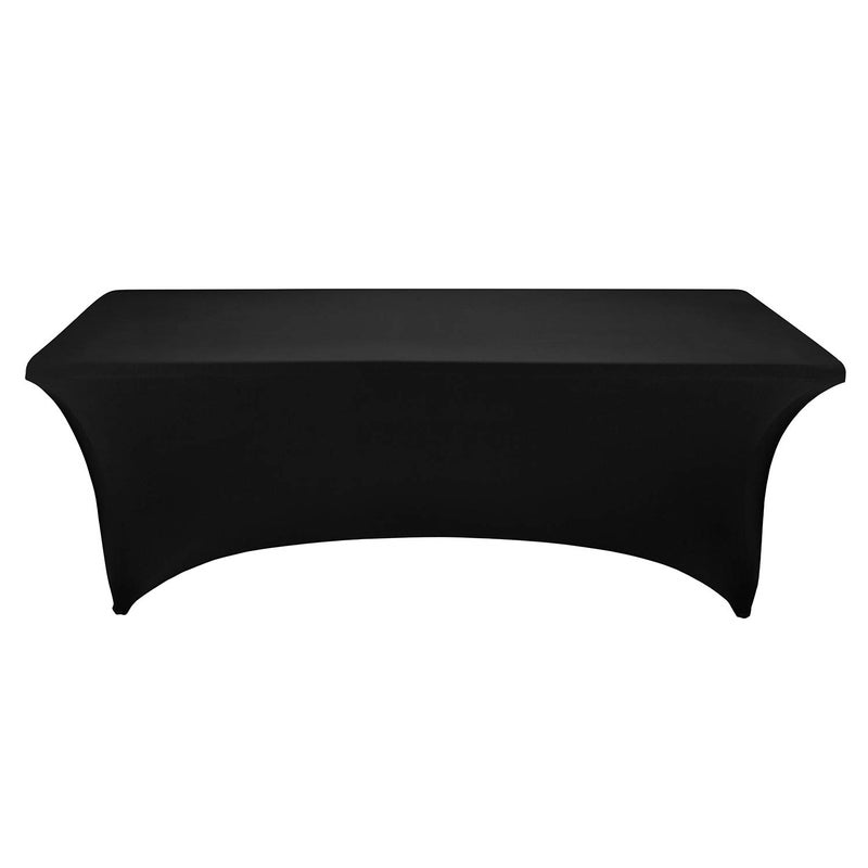 LZY Spandex Fitted Stretch Table Cover for 6 ft or 4ft or 8ft Folding Table, Rectangular Cocktail Tablecloth, Perfect for Party or Banquet (8FT Black) - Image 2